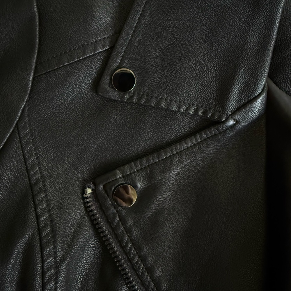 Cielo Basic Faux Leather Motorcycle Jacket - Exce… - image 3